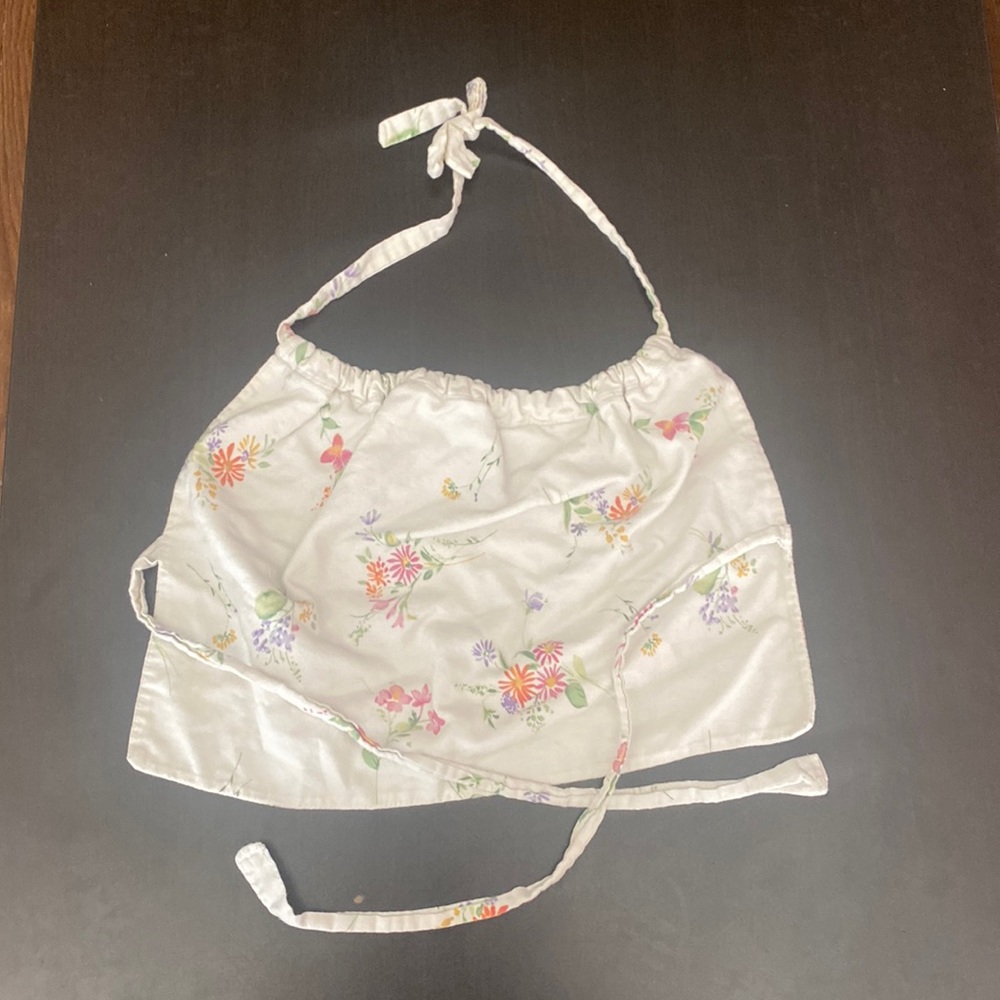 Cropped, backless floral top in size small